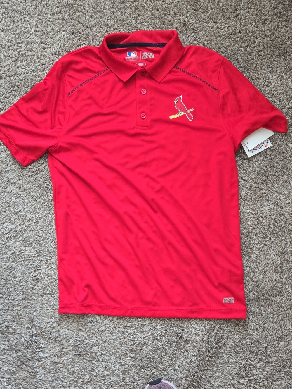Majestic Red St. Louis Cardinals Polo with Embroidered Bird